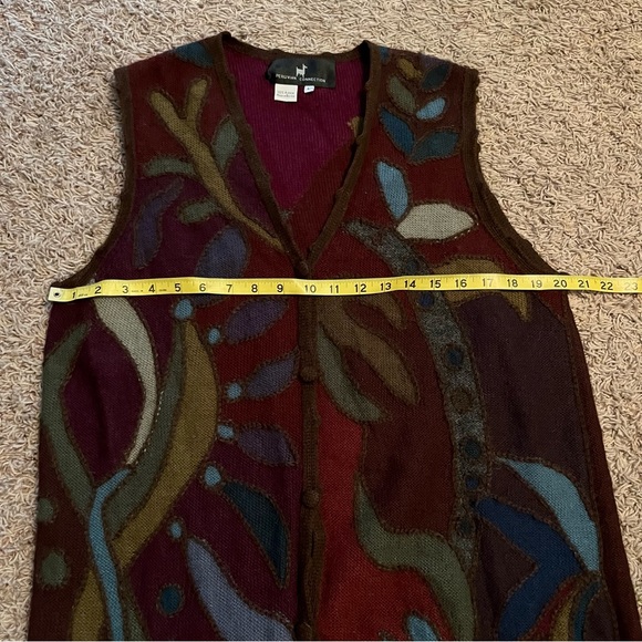 PERUVIAN CONNECTION 100% Alpaca Intarsia Duster Maxi Sweater Vest Size L - Picture 6 of 8